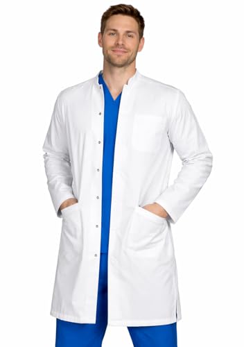 B-well Antonio Blouse Blanche Médicale Homme | Professionnelle Qualité | avec Boutons-pression - Blanc - Medium