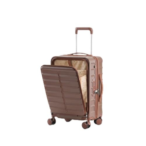 Image of Assembly Odyssey Pro 20 Inch (55cm) Cabin Trolley Bag Lightweight Hard Shell Polycarbonate Suitcase with Laptop Compartment TSA Lock 8 Spinner Wheels, Brown