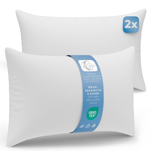 Moon 2er Pack Füllkissen 30x50 cm - Innenkissen Sofakissen 240g - Classic Peached Touch