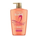 L'Oréal Paris Shampoo For Long Hair And Hair Growth, Elvive Dream Lengths Restoring With Vegetal Keratin And Castor Oil, Fortifies Lengths, Seals Split Ends And Prevents Breakage, XL Format 1000ml