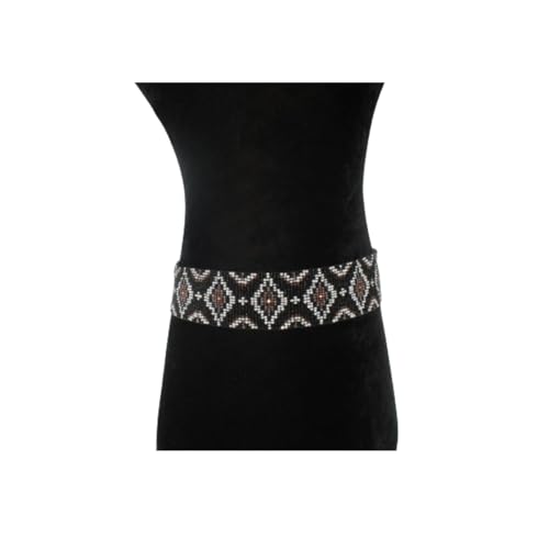 Handmade Black Elastic Beaded Bali Belt - Wooden Buckle for Womens - Stretchy, Fashionable Waist Accessory for Women4