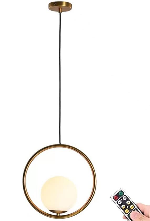 Buy Modern Not Hardwired Battery Operated Glass Globe Pendant Light