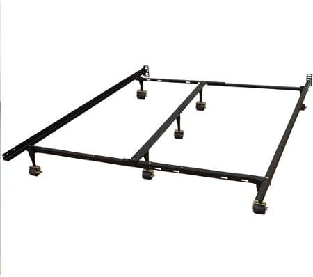 Hercules Universal Heavy Duty Adjustable Metal Bed Frame with Double Rail Center Support Bar Fits All Mattress Sizes