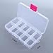 Fishing Tackle Boxes Plastic Small Fishing Tackle Box Organizer 10 Compartments Transparent Fishing Lure Square Fishing Box(Blue White Buckle)