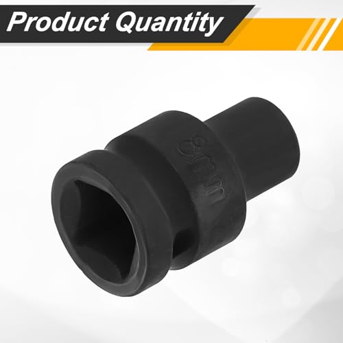 Image of HARFINGTON 1 /2 inch Drive x 8mm Shallow Impact Socket 12-Point Metric CR-V Steel Spindle Nut Impact Flip Sleeve for Home Auto Nuts Bolts Repair