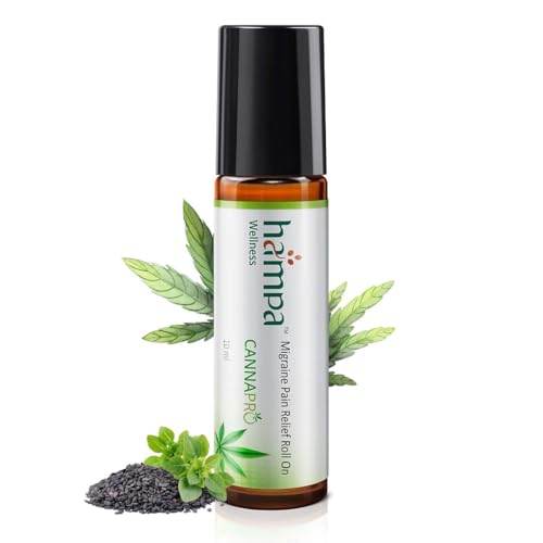 Image of Hampa Ayurvedic Migraine & Headache Pain Relief Roll-On 10ml | Herbal Pain Relief for Migraine, Headache, Stress, Tension & Sinus | Hemp, Vijaya, Peppermint & Eucalyptus | AYUSH & GMP Certified