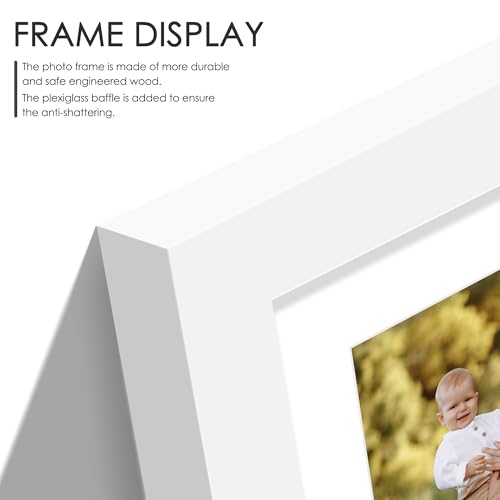 Image of DUENPY 14x32 Picture Frame 4x6 Collage Picture Frame Displays Fifteen 4x6 inch Photos Collage Wall Decor Wall Hanging White