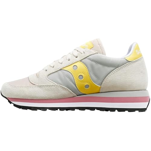 Saucony Women's Jazz Triple Sneaker, Gray/Yellow, 5
