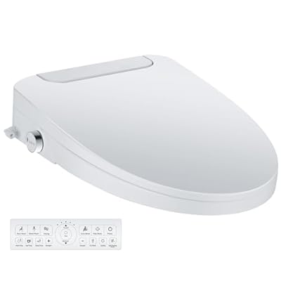 mijashy Electric Bidet Toilet Seat, Elongated, Warm Water with Air Dryer, Heated Seat and Slow Close Lid, Front and Rear Wash, LED Nightlight, Wireless Remote, White, 101