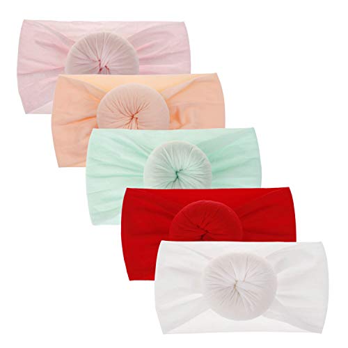 DRESHOW 5 Pièces Bébé Bandeaux Bébé Fille Bandeau Cheveux Bande de Cheveux Arc Bande de Cheveux Bandeaux Accessoires Bébé Fille Enfant Turban Bandeau