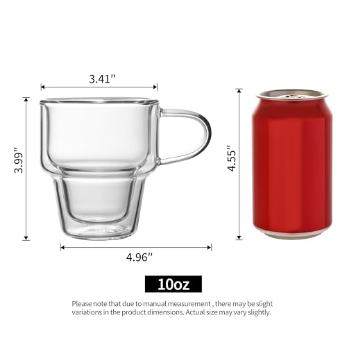 Set de 4 Mugs de Vidrio Térmico de Pared Doble 10 oz miniatura 2