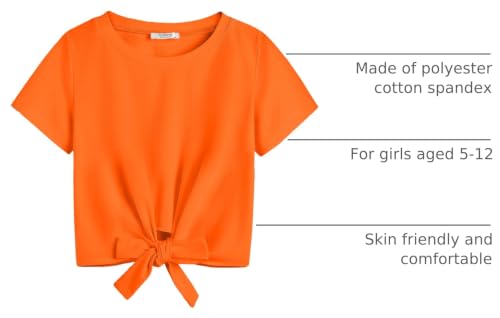 Image of Arshiner Girls Short Sleeve Shirts Tie Knot Front Tops T Shirts for Kids Crewneck Cute Casual Tie Dye Tee Blouse
