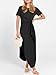 Prinbara Womens Summer Maxi Dress Casual Short Sleeve Tie Waist Split Long Tshirt Dresses 2026 Spring Vacation Cruise Clothes Black Medium