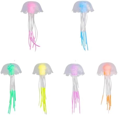 Loogujuzao 6 Pcs Jellyfish Fish Tank Decorations for Aquariums – Vibrant, Realistic Fish Tank Decor, Safe Underwater Décor for Saltwater & Freshwater Tanks (Multicolore)