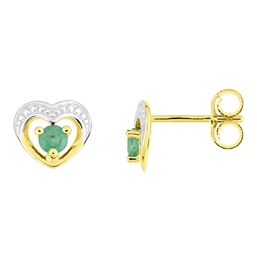 Boucles d'oreilles émeraude cœur en or 18 carats pour femme de joaillerie