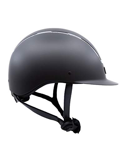 Tipperary Equestrian Horse Riding Helmet - Windsor - English Style Protective Horseback Riding Apparel - Customizable Fit And Cooling Ventilation - Black Chrome - Trad Brim - S #TOP5