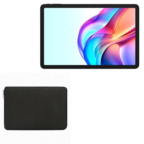 BoxWave Case Compatible with Tecno Megapad 11 - QuickZip PlushSuit, Dual Zipper Sleeve Pouch Case with Soft Interior - Jet Black