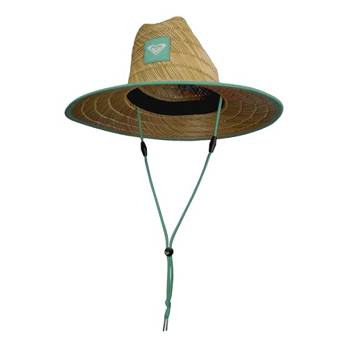 【 Saruwa2♡  】 Roxy Girls' Tomboy Woven Straw Hat | Wide Brim | Adjustable | Sun