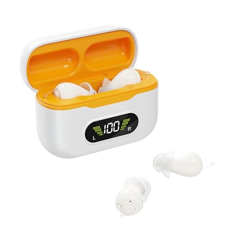 Recargable para Personas Mayores - audífono intraaural CIC completamente nuevo con cancelación de ruido, pantalla digital LED de alta definición y procesamiento de sonido de 16 canales.
