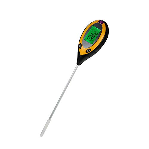 Image of LCD Display Professional 4 in 1 Temperature Sunlight Moisture PH Garden Soil Tester Meter for Gardening Plants Farming