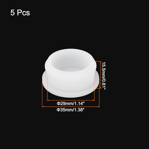 Image of MECCANIXITY Silicone Snap in Locking Hole Plugs Rubber Panel Seal Cover Flush Type Panel Round for Kitchen Rubber Bulkheads Waterproof Sealing Plugs 29mm /1.14 Inch Dia Transparent,Pack of 5
