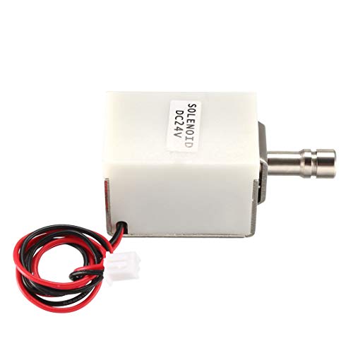 uxcell Solenoide eletromagnético DC 24V 1A 9,6 mm tipo push pull para fechadura de porta Electirc