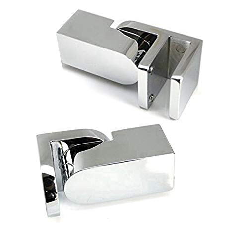 Barre de support en verre de douche réglable en chrome avec fixations et fixations - Pour barre carrée de 15 mm x 15 mm - Support pour panneau de verre (alliage de zinc) Cover