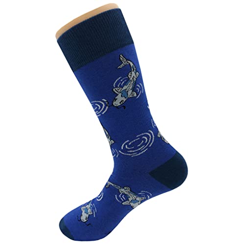 Koi Dress Socks Funny Novelty Crazy Fun Design Men Size 8-12 Cotton Casual Crew Colorful Funky Fancy Socks Gift for Men3