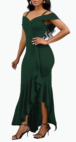 Image of FairyLove Women's One Shoulder Sleeveless Formal Ruched Bodycon Fashion Dress Belted Cocktail Dresses