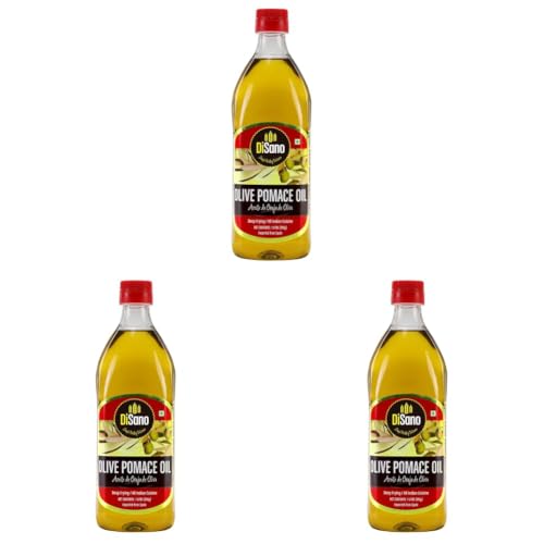 Image of DiSano Olive Pomace Oil 1L, Ideal for all Indian Cooking and Deep Frying (Pack of 3)