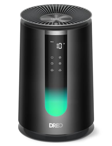 Image of DREO Air Purifier for Home, AHAM VERIFIDE Air Cleaner for Bedroom, Pets, Smoke, Dust, Pollen & Odors, PM2.5 Monitor, Auto, Turbo & HEPA Sleep Mode, 4 Speeds, Scent Diffuser, DR-HAP008 Black (Dreo 338)