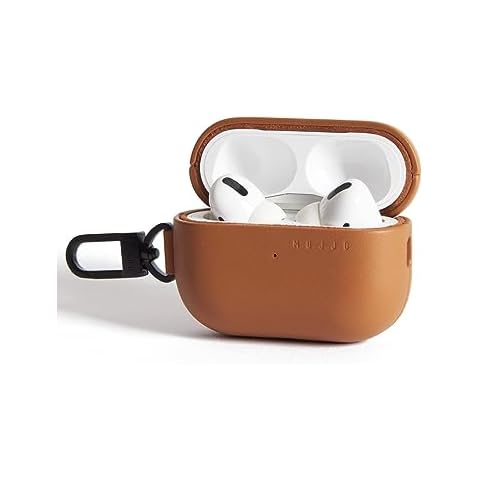 Mujjo Leather Case for AirPods Pro (2nd Gen) - Wireless Charging Compatible - Durable & Luxurious Design - Secure Fit - Premium Leather - Light Tan - Light Tan Cover