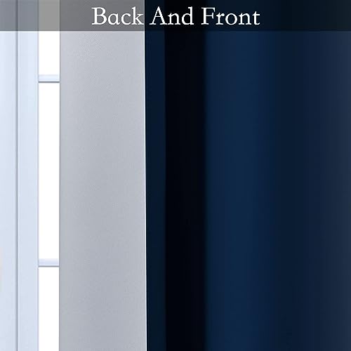 Image of SimpleHome Ombre Curtains Blue to Grey White for Living Room 52Wx90L | Room Darkening Curtains for Bedroom,Gradient Light Blocking Curtain,Thermal Insulated Grommet Window Drapes,2 Panels,90 Inch