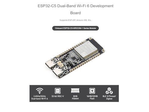 Placa ESP32-C5-WROOM-1 con flash de 32 MB, PSRAM y conectividad Thread Zigbee 2