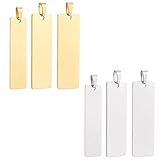 [FGHUDSG] 8個 ブラック 黒いネームタグ 304ステンレスチャーム ブランクタグ ブランク ペンダント 長方形チャーム 空白札ペンダント 刻印可能 IDタグ プレート メタルチャーム 垂れ飾り 迷子札 猫犬 首輪用 ネックレスパーツ アクセサリーパーツ 手芸 DIY用品