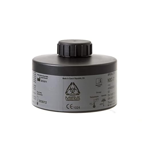 MIRA Safety - NBC-77 SOF - Single 40mm Gas Mask Filter - Special Combined CBRN Respirator Filters - NATO Standard Size (40mm x 1/7") - Canister Filter Fits CBRN Gas Masks - 20 Year Shelf Life