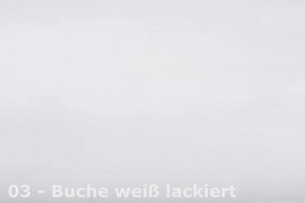 DICO 2er Stapelbett Massivholz mit Rollrost Größe 90x200 cm 03 Buche weiß lackiert