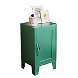 ALBAD Metal Nightstand with Lockable Cabinet, Compact Mini Locker Bedside Table for Kids & Adults, Modern Steel Side Table for Bedroom, Dorm, or Living Room (Green)