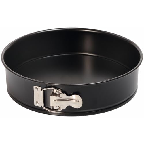 Original Kaiser Classic Springform 24 cm rund, Flachboden, runde Backform antihaftbeschichtet, Kuchenform auslaufsicher, einfaches Verschließen, schwarz
