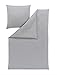 Produktbild ESTELLA Bettwäsche Takoma | Grau | 135x200 + 80x80 cm | bügelfreie Interlock-Jersey-Qualität | pflegeleicht und trocknerfest | ideale Vier-Jahreszeiten-Bettwäscheset | 100% Baumwolle