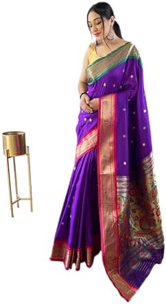 Paithani Woven silk Saree with Unstitched Blouse
