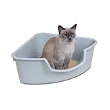 SmartCat Corner Litter Box, Gray