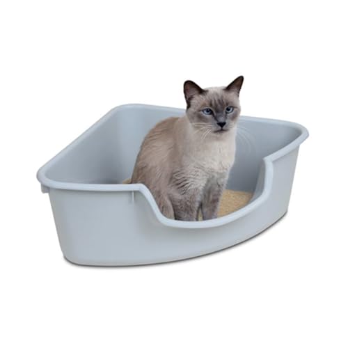 SmartCat Corner Litter Box, Gray