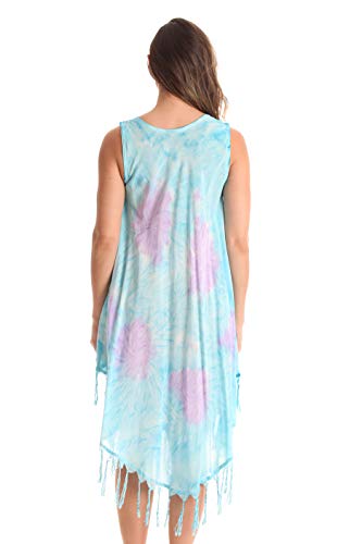 Riviera Sun Sleeveless Umbrella Dresses For Women 21968-Tur-L Turquoise #TOP2