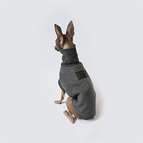 Fleece Hundemantel mit Beinen, Warmer Dicker Hundepullover für Italienische Windhunde, Whippet, Lurcher, Deutsche Dogge, Pharaoh Hound, Bedlington Terrier (Farbe : Grau, Größe : M)