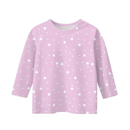 Boys Girls Polka Dot T-Shirt Plain Color Long Sleeve Crewneck Shirts Spring Summer Clothes Causal Blouses Top