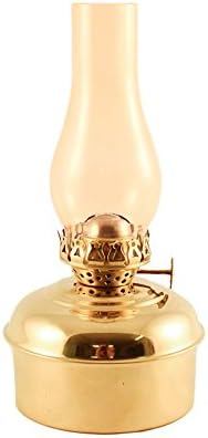 Vermont Lanterns Oil Lamps - Brass Dorset Table Lamp 8", Brass with Amber Glass