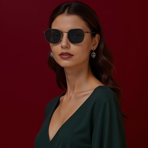 Image of Vincent Chase By Lenskart | Silver Grey Solid Full Rim Round | Branded and Stylish Sunglasses | Polarized and 100% UV Protected | Men & Women | Medium | VC S18314