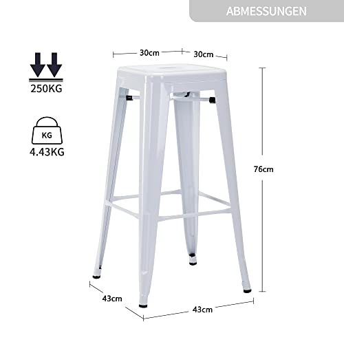 Duhome 1 Sgabello da bar in metallo nero