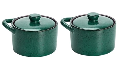 BRZU 蒸し器 茶碗蒸し 蓋付き 多目的デザイン 磁器 業務用 耐久性 耐熱仕上げ スープカップ デザート皿 家庭料理 レストラン パーティー 料理愛好家 北欧風 ホリデーギフト 陶器ボウル 蒸し器 (4個 3.5インチ,ダークブルー)
